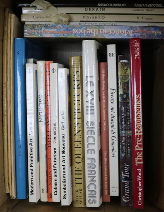A small library of art books and political history and biographies